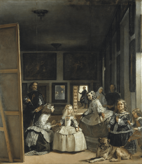 Velázquez, Diego Rodríguez.  Las Meninas. Ca. 1656. Oil, (318×276 cm)